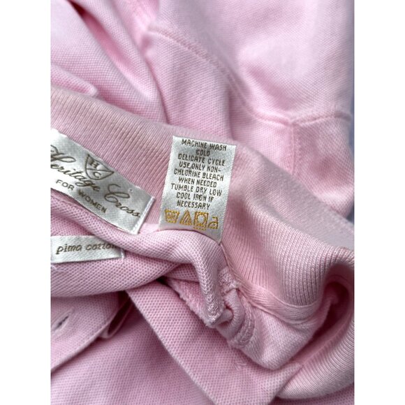 Heritage Cross Womens Polo Size Small Pink Short-Sleeve Polo Shirt Cotton - Picture 4 of 5